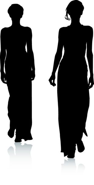 silhouetten van mode vrouwen - Vector, afbeelding