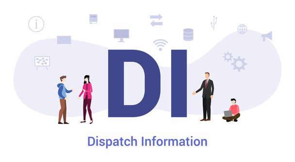 di dispatch information concept with big word or text and team people with modern flat style - vector - Vector, Image