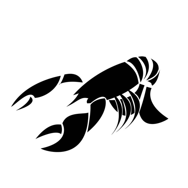 Простой дизайн логотипа креветок
 - Вектор,изображение