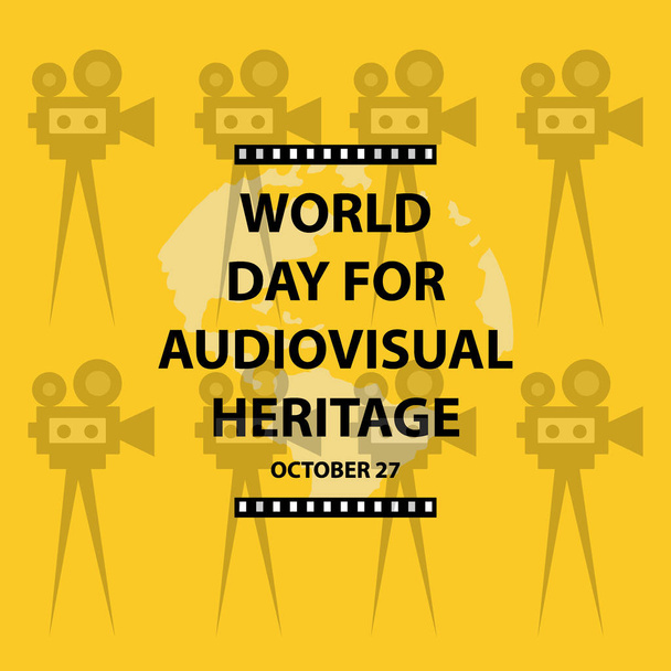 Koncepcja Światowego Dnia Dziedzictwa Audiowizualnego. - Wektor, obraz