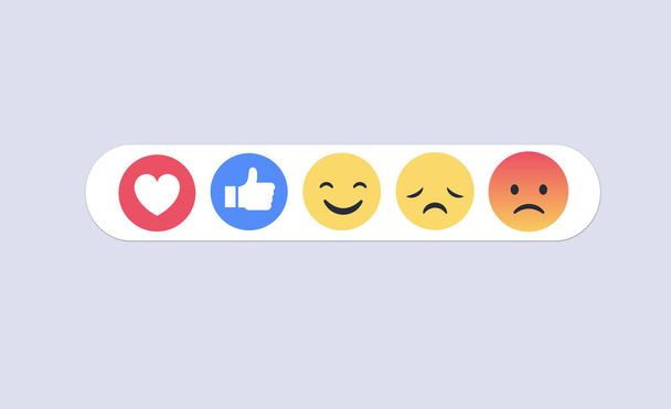 korkealaatuinen vektori pyöreä keltainen sarjakuva kupla hymiöitä kommentti sosiaalisen median Facebook chat kommentti reaktioita, kuvake malli kasvot repiä, hymy, surullinen, rakkaus, kuten, Lol, nauru emoji merkki viesti
 - Vektori, kuva