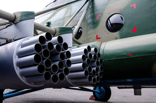 Close-uo of helicopter rocket launcher - Photo, Image