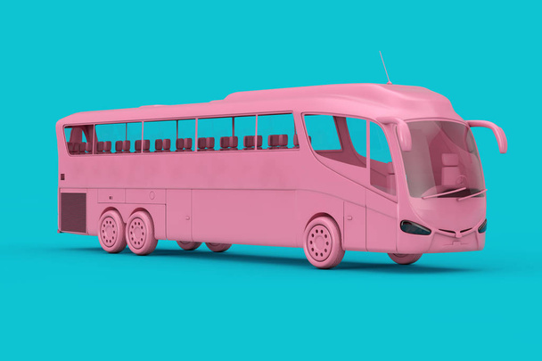 Big Pink Coach Tour Bus Duotone. Rendu 3d
 - Photo, image
