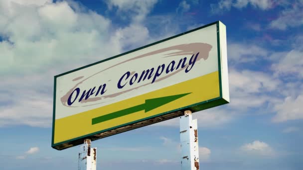 Street Sign the Way to Own Company - Footage, Video