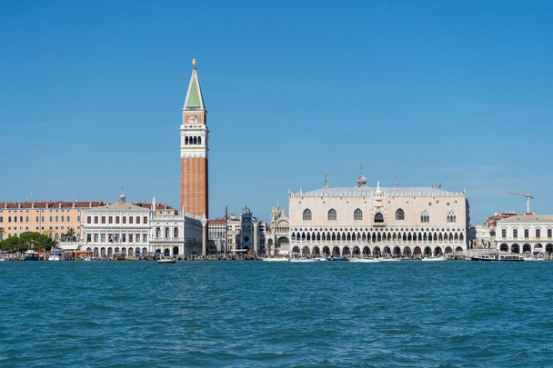Panorama of Piazza San Marco or st Mark square, Campanile and Ducale or Doge Palace. Travel photo. Venice. Italy.  Europe. - Valokuva, kuva