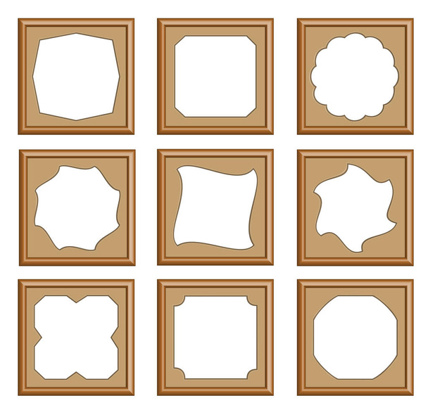 estilo de marcos tallados en madera
 - Vector, imagen