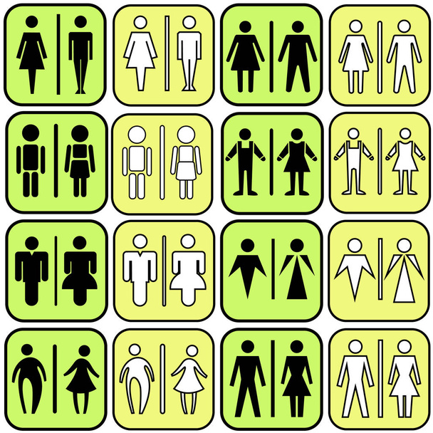 toilet icons set - Διάνυσμα, εικόνα
