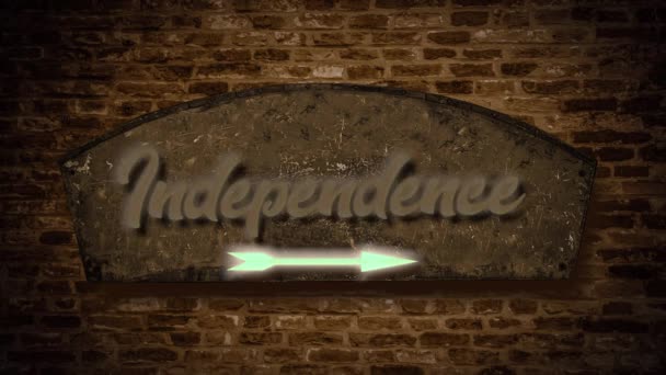 Street Sign de weg naar onafhankelijkheid - Video