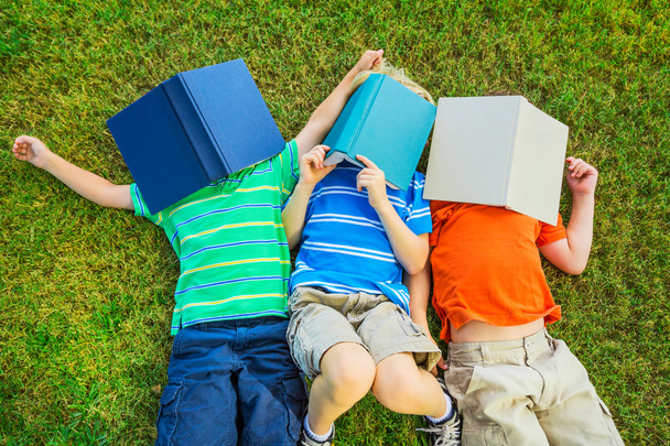 Group of Boys Reading - Photo, Image