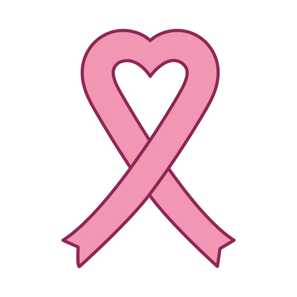 Conciencia del cáncer de mama corazón con campaña de cinta
 - Vector, imagen
