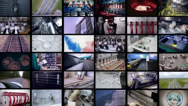Ipari, orvosi, közlekedési felvételek többcsatornás bemutatása. - Felvétel, videó