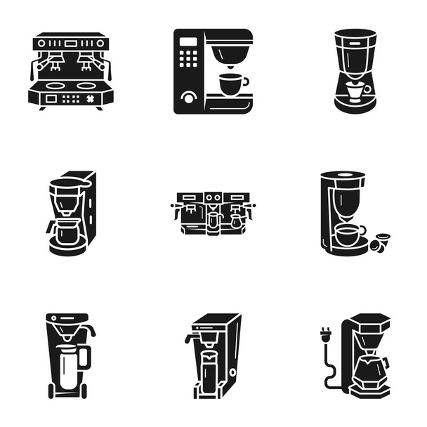 Professional coffee machine icon set, simple style - Vector, Image