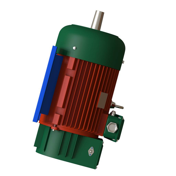 Electric motor on a white background, isolate.. 3D rendering of excellent quality in high resolution. It can be enlarged and used as a background or texture. - Foto, imagen