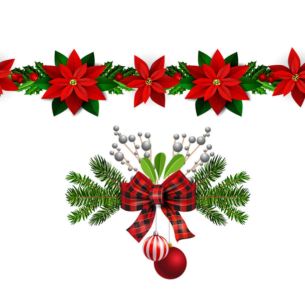Vector christmas bells with christmas tree decorations - Vector, Image