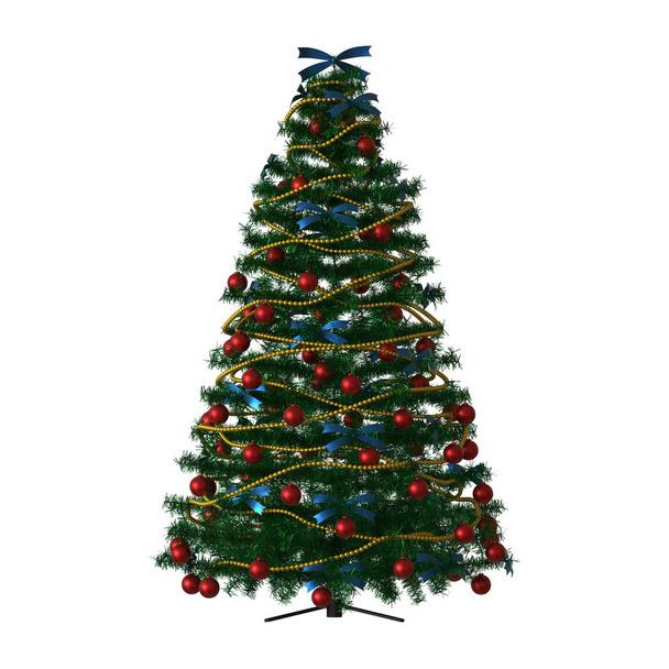 Christmas tree, isolate on a white background. 3D rendering of excellent quality in high resolution - Foto, Imagen