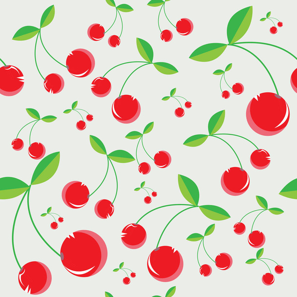 Seamless pattern of cherries - Vector, imagen