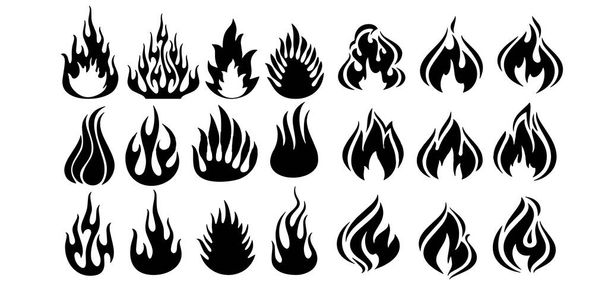 иконка векторного огня набор символов огня на белом фоне
 - Вектор,изображение