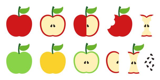Σύνολο εικονογραφήσεων μήλων - Διάνυσμα, εικόνα