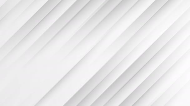 abstrakte tiefweiße graue Farbe animierte nahtlosen Schleifenhintergrund. moderne Streifentechnik bg. Textur mit diagonalen Linien. 3D minimale bewegliche Lichtwand. geometrische Metall-Web-Design-Cover-Vorlage - Filmmaterial, Video
