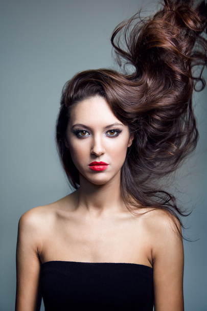 Photo of beautiful woman with magnificent hair - Fotoğraf, Görsel