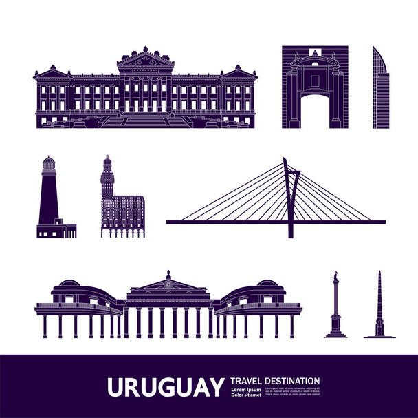 Ουρουγουάη ταξίδι προορισμού grand διανυσματική απεικόνιση. - Διάνυσμα, εικόνα