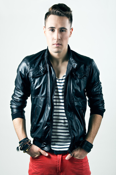 A man in a leather jacket - Photo, Image