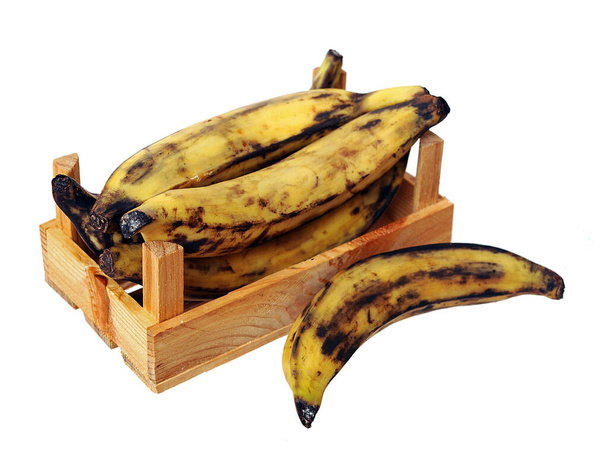 over ripe plantain banana in crate - Foto, Imagen