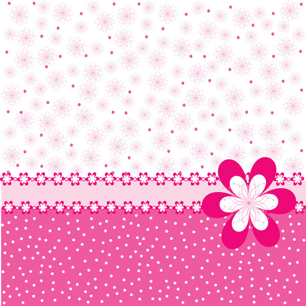 Pink background with flowers and dots - Photo, image