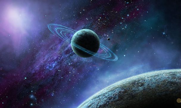 beautiful planet in space, illustration - Photo, Image