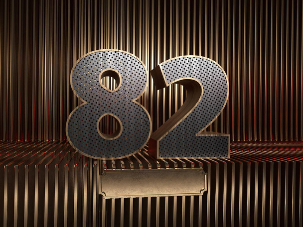 82-es szám kis lyukakkal - Fotó, kép