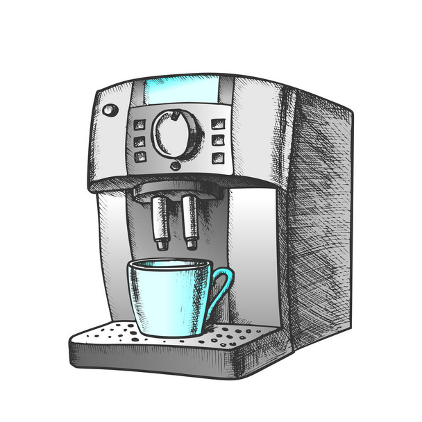 Kaffeeautomat mit Tasse Retro-Vektor - Vektor, Bild