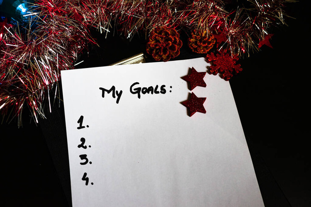 Escribir metas para Navidad. Metas navideñas. Texto mis metas en p
 - Foto, imagen