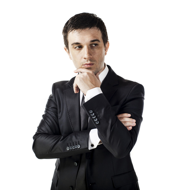 Young businessman on white background - Фото, зображення