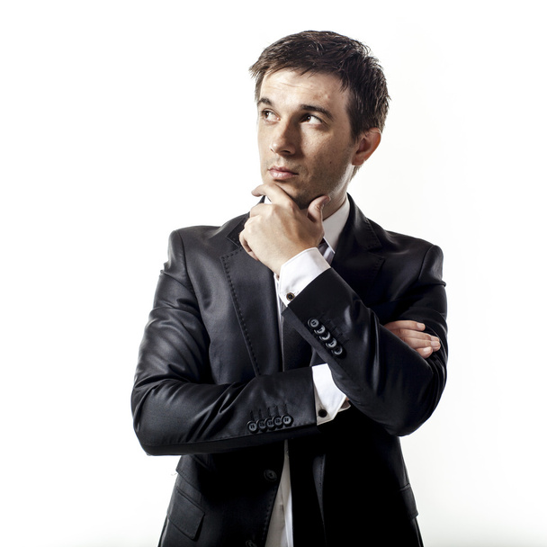 Young businessman on white background - Фото, зображення