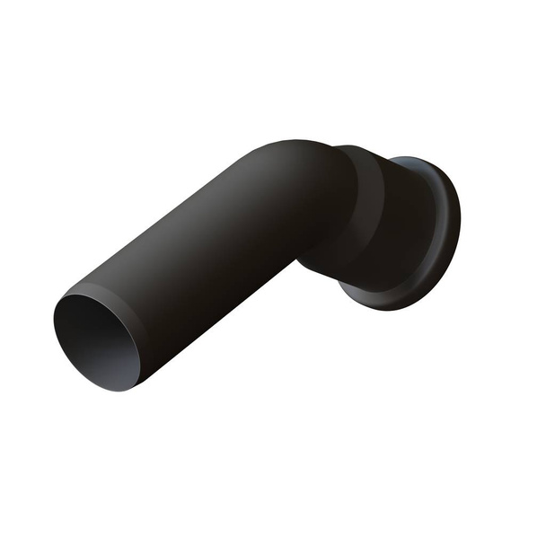 Plastic sewer pipe grey on white background, isolated. 3D rendering of excellent quality in high resolution. It can be enlarged and used as a background or texture. - 写真・画像