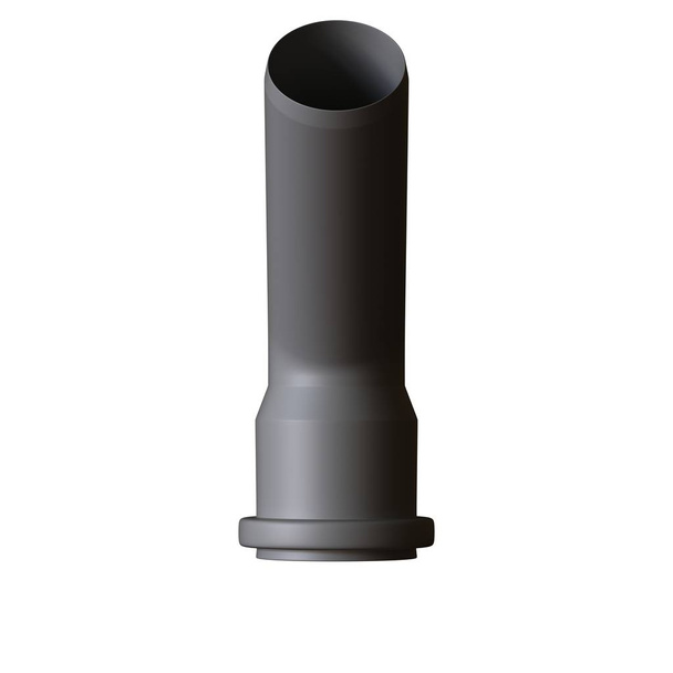 Plastic sewer pipe grey on white background, isolated. 3D rendering of excellent quality in high resolution. It can be enlarged and used as a background or texture. - Photo, Image