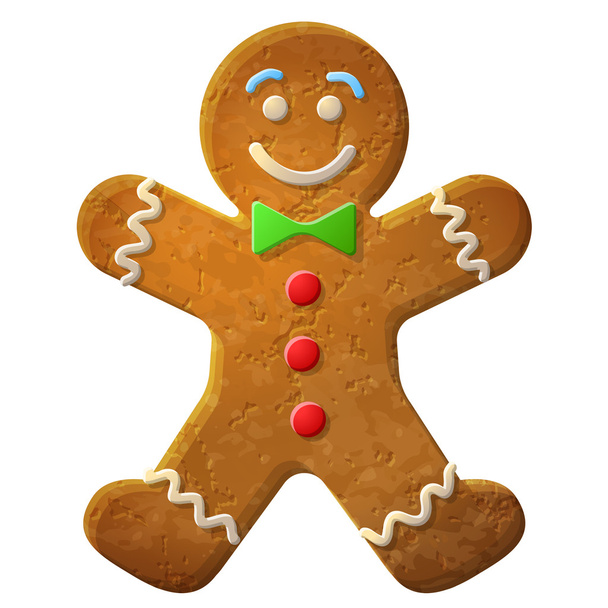Gingerbread man decorated colored icing - Vector, Image