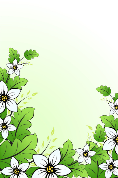 Flower background with leaves - Wektor, obraz