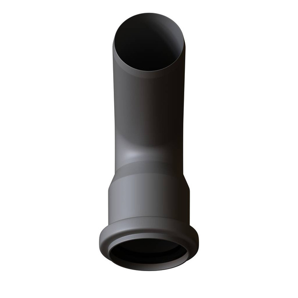 Plastic sewer pipe grey on white background, isolated. 3D rendering of excellent quality in high resolution. It can be enlarged and used as a background or texture. - Фото, изображение