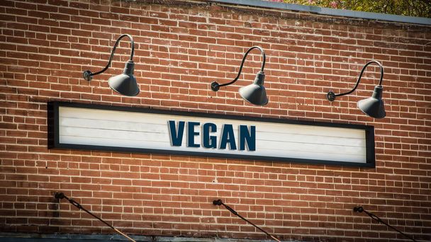 Sokak tabelası için Vegan - Fotoğraf, Görsel