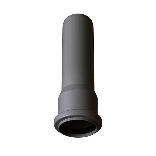 Plastic sewer pipe grey on white background, isolated. 3D rendering of excellent quality in high resolution. It can be enlarged and used as a background or texture. - Фото, изображение