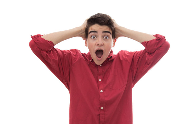 young or teenage man isolated with surprise expression - Photo, Image