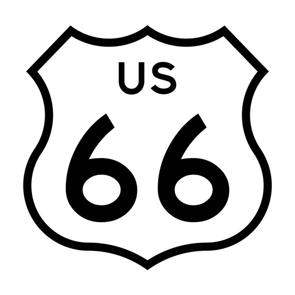Πινακίδα διαδρομής 66 των ΗΠΑ - Φωτογραφία, εικόνα