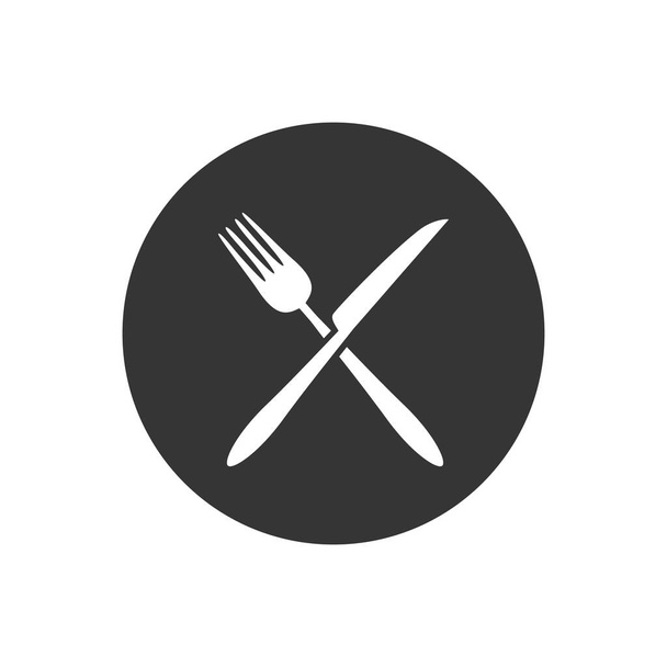 フォークとナイフのアイコンベクトル。食べるシンボル. - ベクター画像
