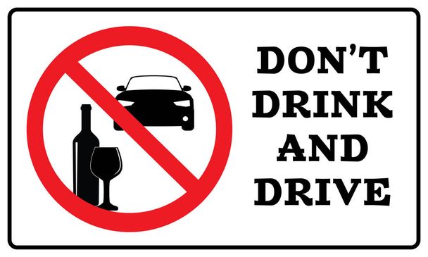Niet drinken en rijden teken. Niet drinken en rijden symbool tekening door Illustration.Don 't drinken en rijden waarschuwing pictogram - Vector, afbeelding
