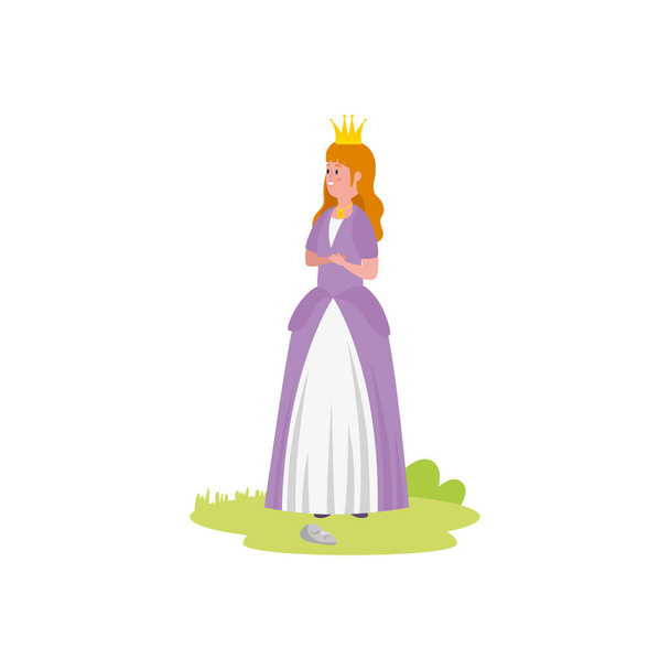 όμορφη πριγκίπισσα παραμύθι χαρακτήρα avatar - Διάνυσμα, εικόνα