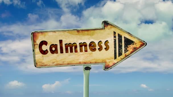 Street Sign the Way to Calmness - Footage, Video