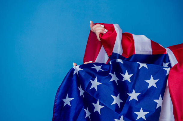 united states of america flag 4th july independence day celebration concept and learning English language - 写真・画像