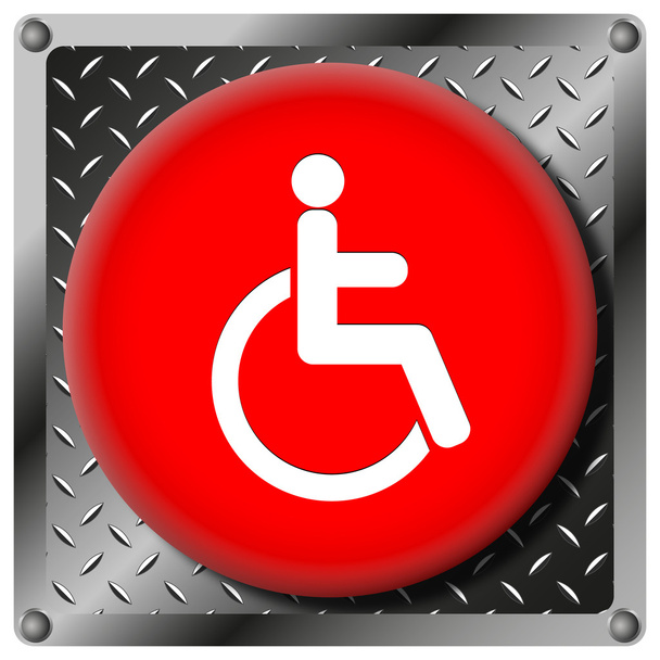 rolstoel metalen pictogram - Foto, afbeelding