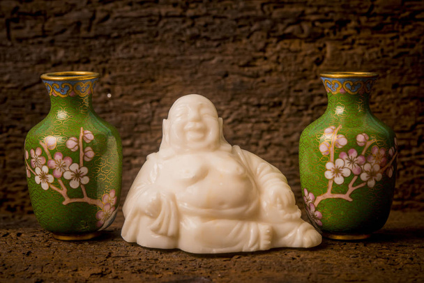 Jade Budai Maitreya fondo antiguo
 - Foto, imagen